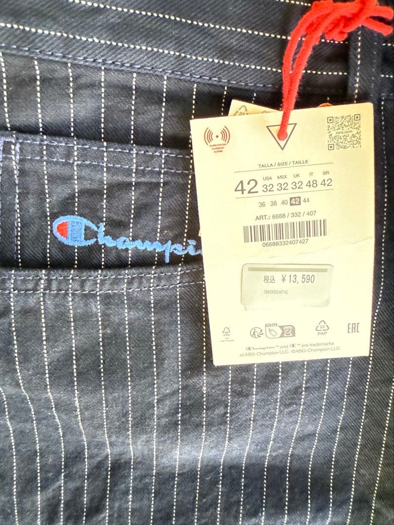 Maika　ZARA✖️Champion ストライプ バギーパンツ 42