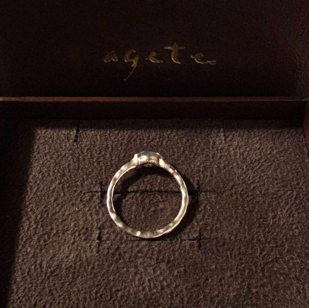 agete パレットリング k10 ダイヤモンド ラブラドライト 9号