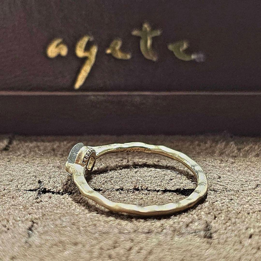 agete パレットリング k10 ダイヤモンド ラブラドライト 9号