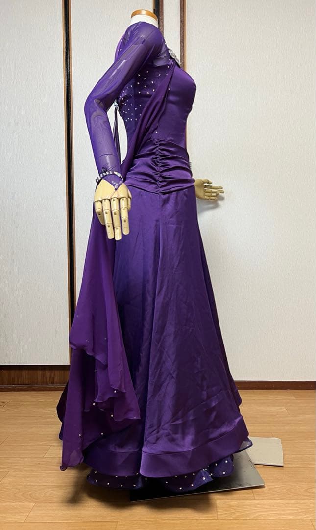 Chacott 社交ダンス ドレス デモ 競技 パーティーS 紫