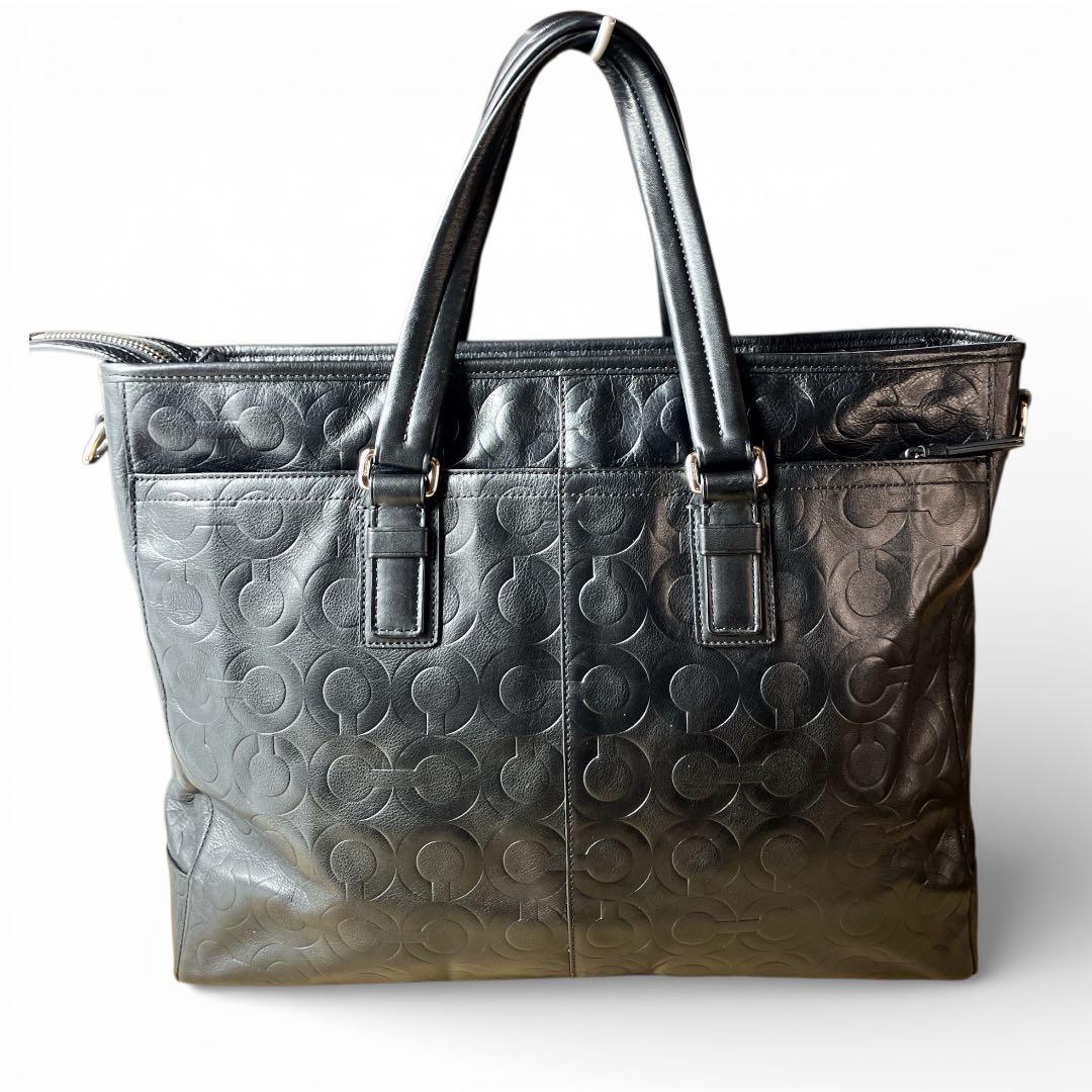 【美品】COACH コーチ70253 オプアートビジネスバッグ　2way A4
