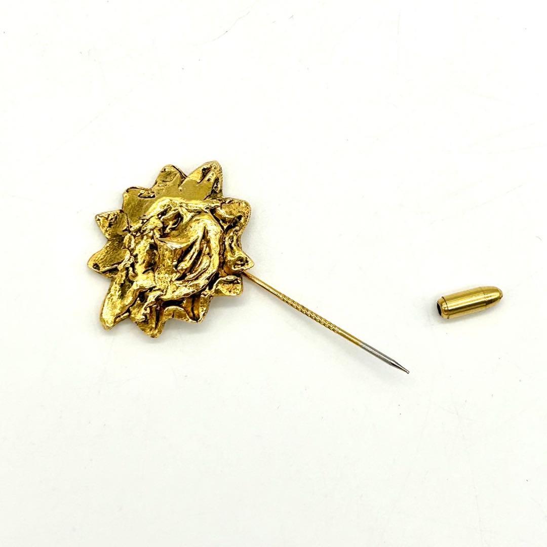 希少 レア HERMES エルメス ブローチ ピン 太陽モチーフ ゴールド サン