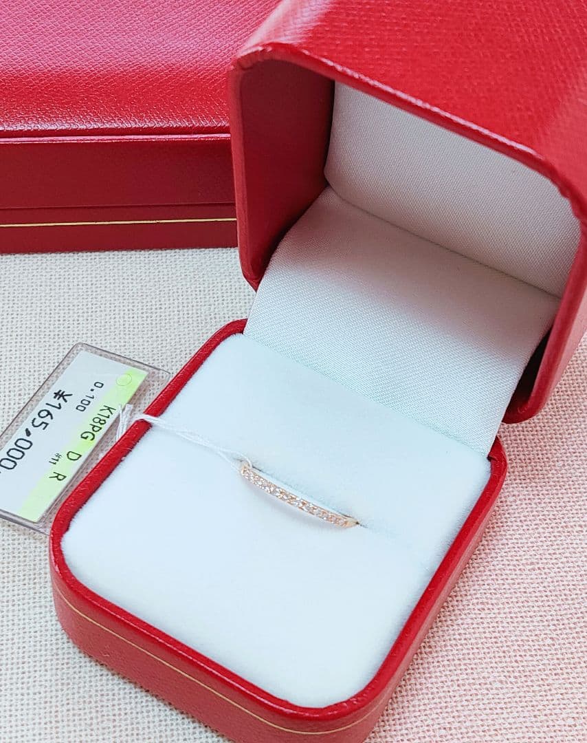 新入荷 未使用 k18PG ダイヤモンド 0.10ct エタニティ リング