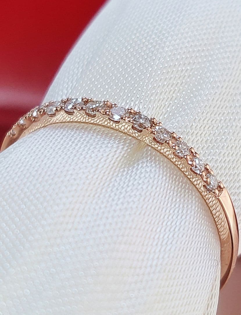 新入荷 未使用 k18PG ダイヤモンド 0.10ct エタニティ リング