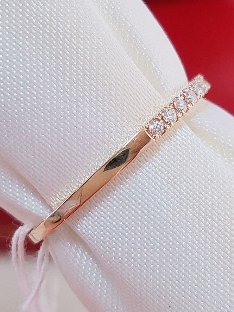 新入荷 未使用 k18PG ダイヤモンド 0.10ct エタニティ リング