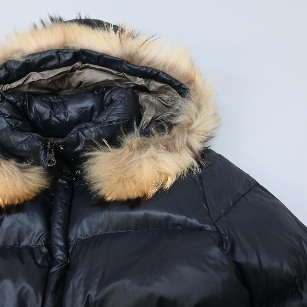 48599★冬 デュベティカ ダウンコート ラクーンファー ダークネイビー\"