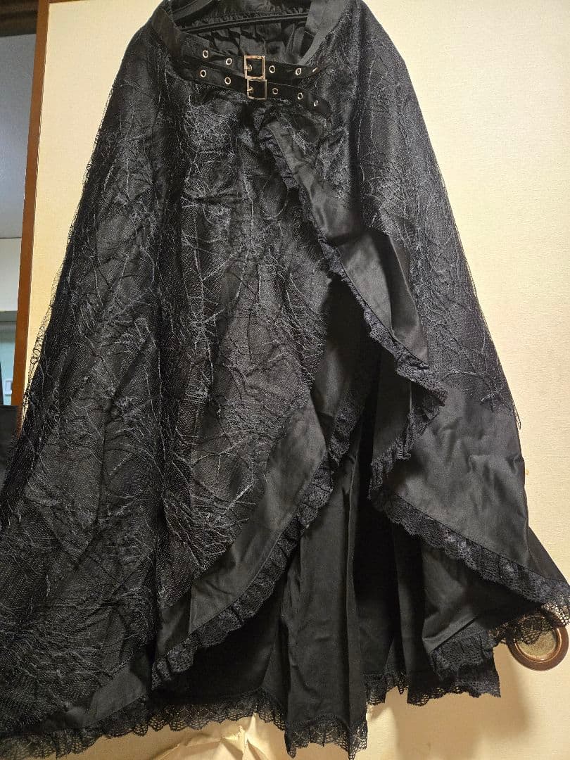 BODYLINE燕尾編み上げブラウス＆蝙蝠ネクタイ＆蜘蛛の巣レーススカートセット