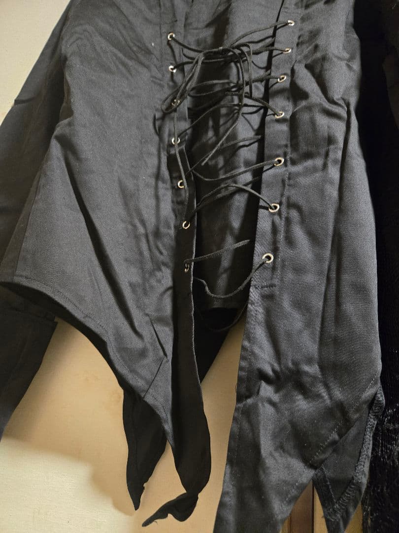 BODYLINE燕尾編み上げブラウス＆蝙蝠ネクタイ＆蜘蛛の巣レーススカートセット