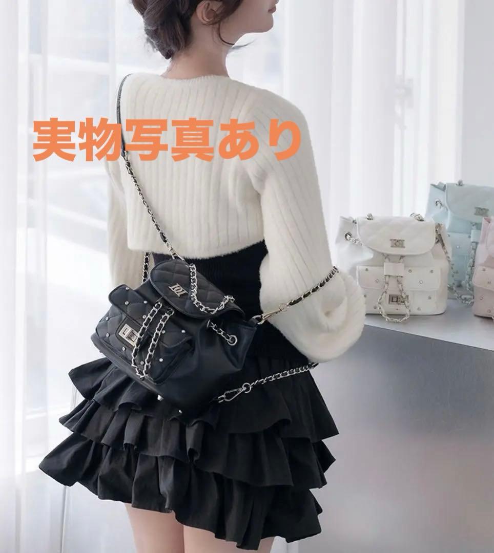 Darich キルティングビジューミニリュック ブラック