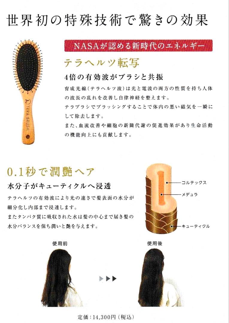 TERA BRUSH ヘアブラシ 木製ピンブラシ