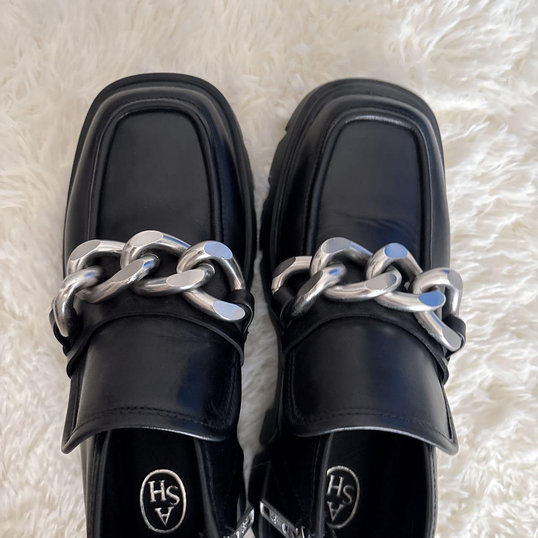 ASH 厚底 トラックソール サイドファスナーチェーン ショートブーツ