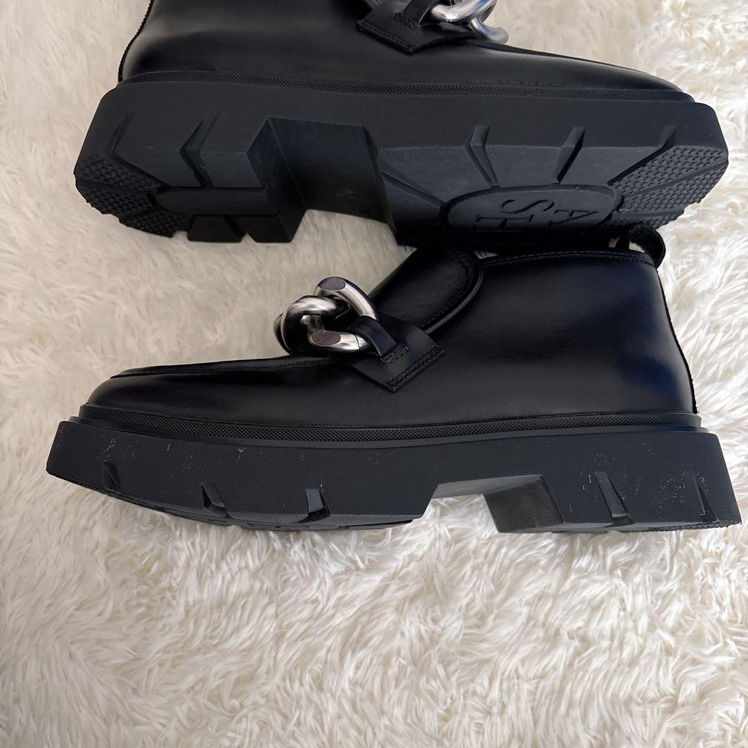 ASH 厚底 トラックソール サイドファスナーチェーン ショートブーツ