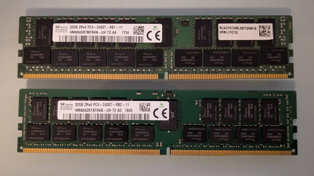 SK hynix DDR4 32GB×2枚 計64GB PC4-2400T