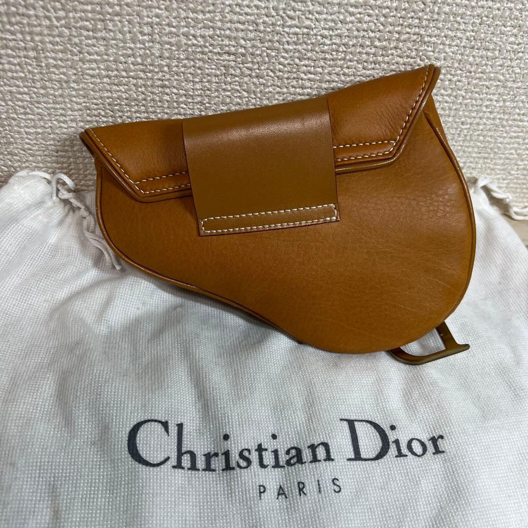Christian Dior レザー サドルバッグ ウエストポーチ ボディバッグ