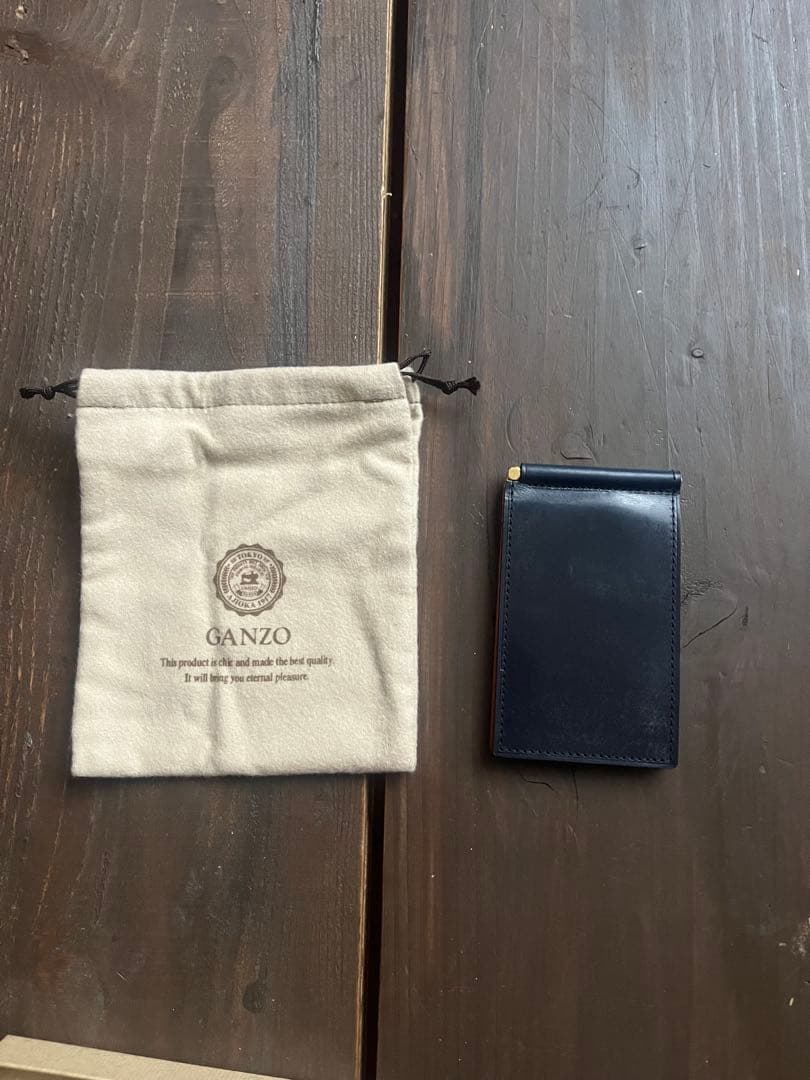GANZO ネイビー コンパクトマネークリップ