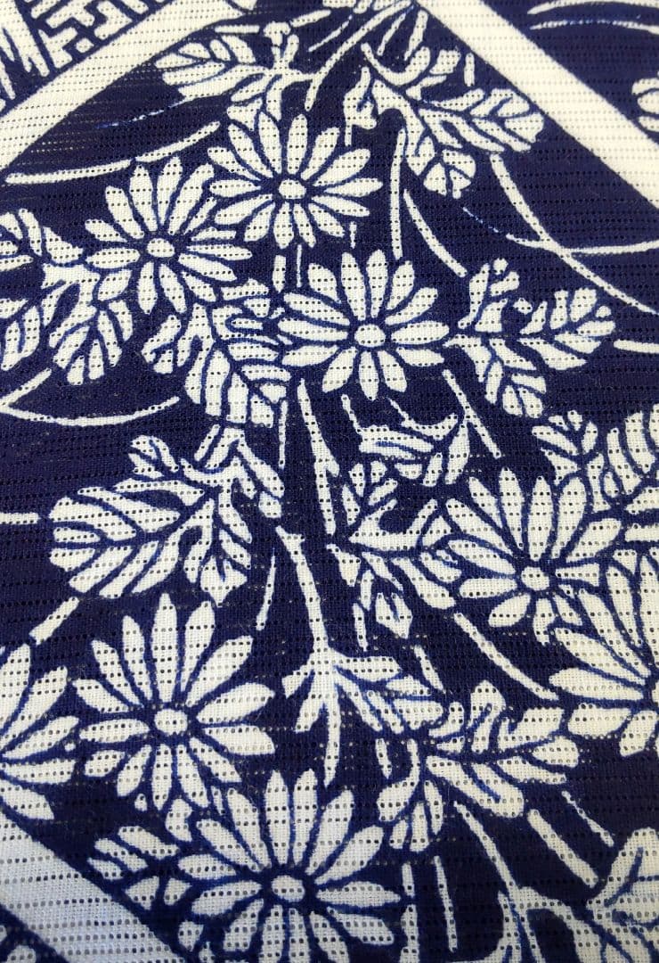 浴衣 反物 綿呂 竺仙 絽 本染 萩 菊 竹 和柄 古典