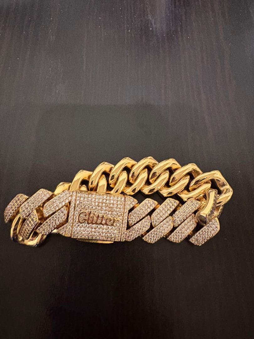 Glitter ゴールドチェーンブレスレット