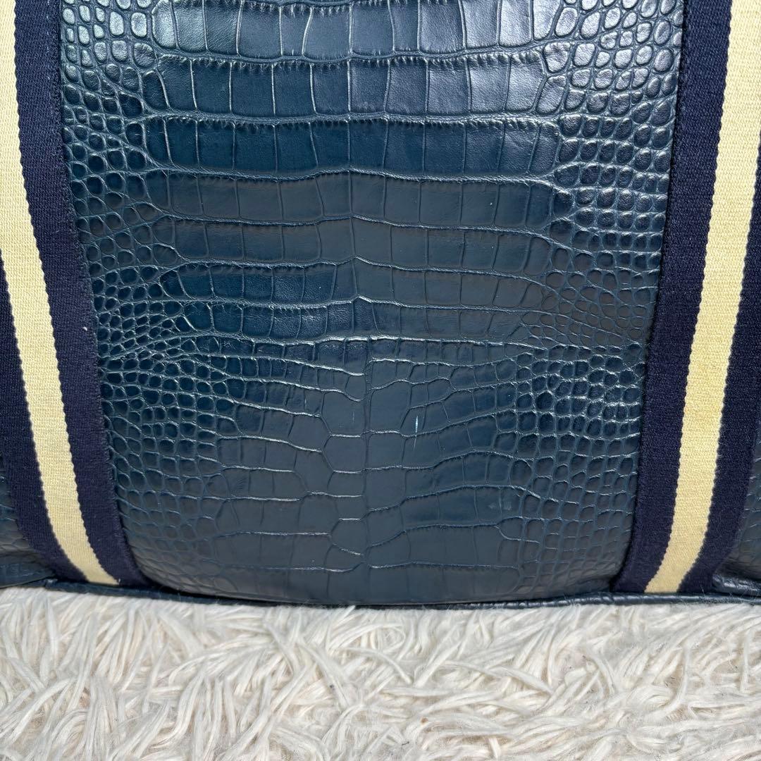 ちびじゅん様　オロビアンコ　トートバッグ　クロコ型押し　ネイビー　大容量ビジネス