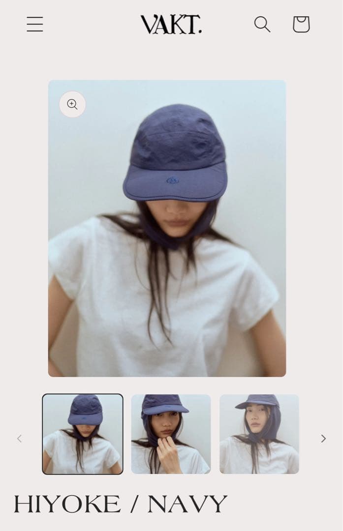 【試着のみ】VAKT. HIYOKE ネイビーキャップ