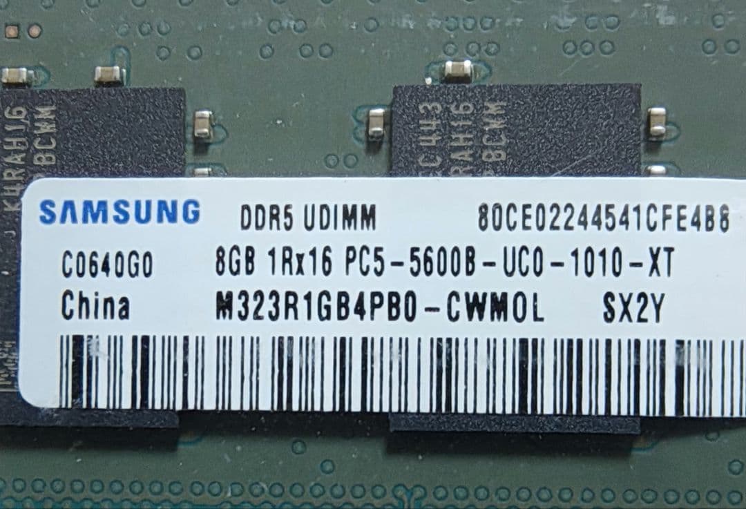 SAMSUNG メモリDDR5-5600 UDIMM 16GB(8GBx2 )