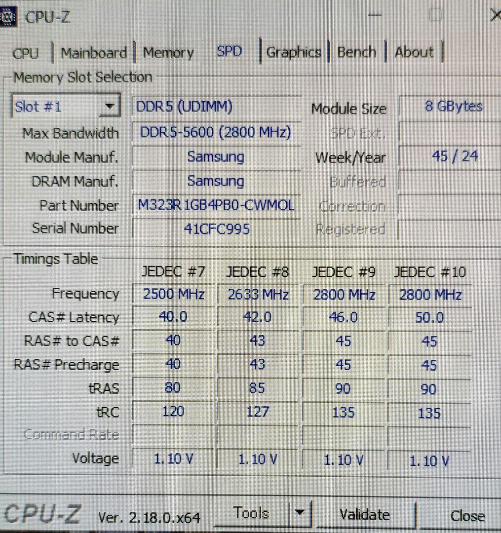 SAMSUNG メモリDDR5-5600 UDIMM 16GB(8GBx2 )