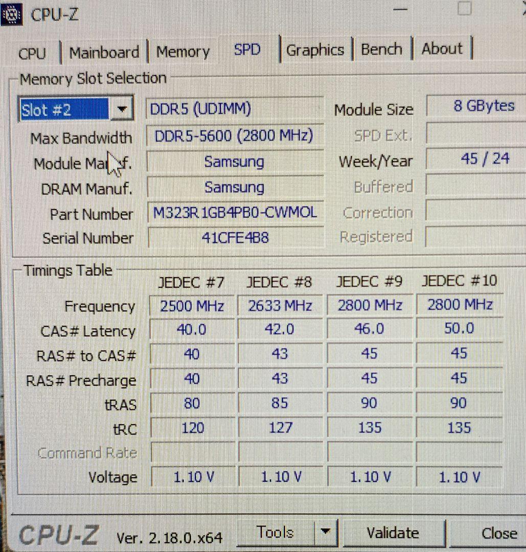 SAMSUNG メモリDDR5-5600 UDIMM 16GB(8GBx2 )