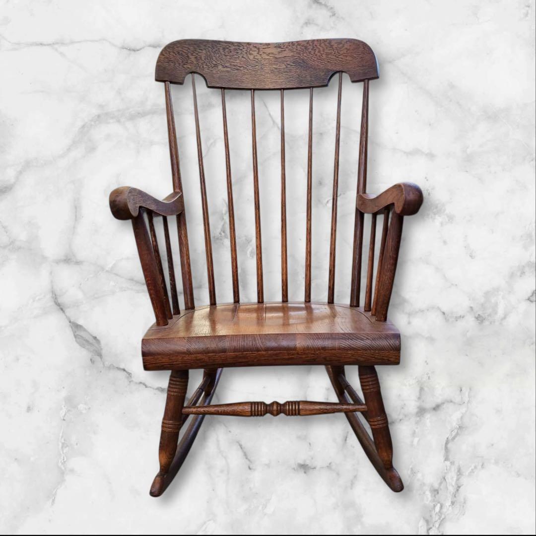 ①キツツキマーク 飛騨産業 ロッキングチェア 木製椅子