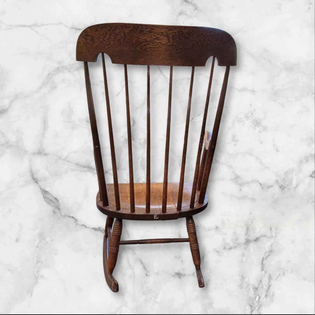 ①キツツキマーク 飛騨産業 ロッキングチェア 木製椅子