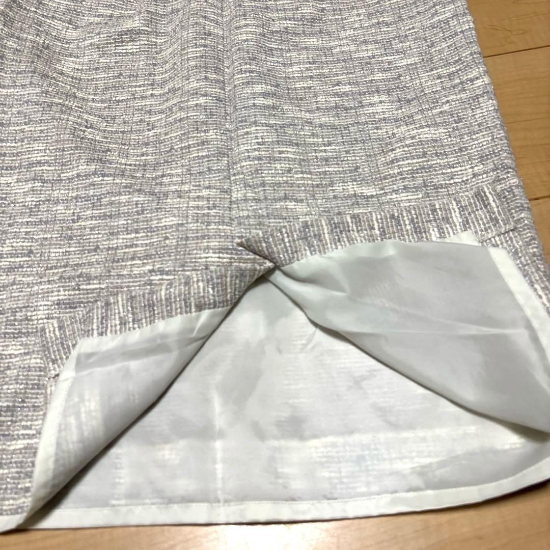 ツイードペプラムプルオーバー　スカート セットアップ　M