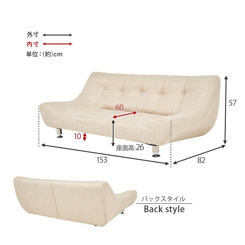 ひ　ソファ　ライノス2P　ゆったり座面　　2人掛け 新生活