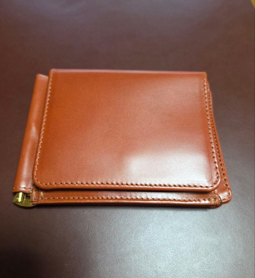 美品 GLEN マネークリップ オックスフォードタン 保存袋付き