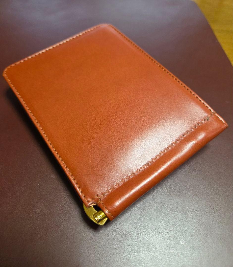 美品 GLEN マネークリップ オックスフォードタン 保存袋付き
