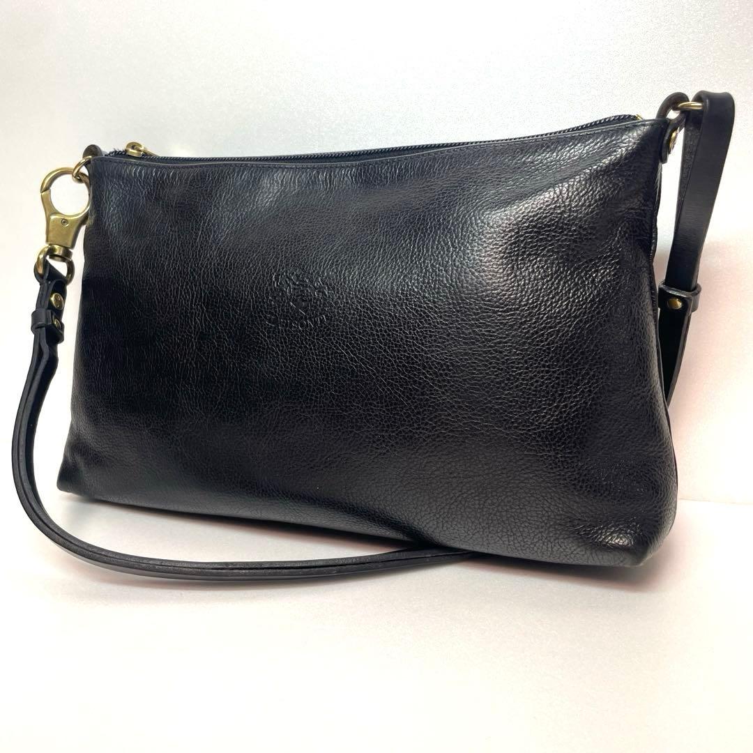 イルビゾンテ(ILBISONTE)ショルダーバッグ 本革 黒