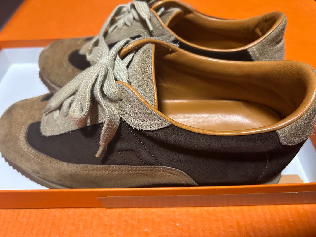 パ*ク様 中古HERMESベージュ/ブラウン スエード スニーカー