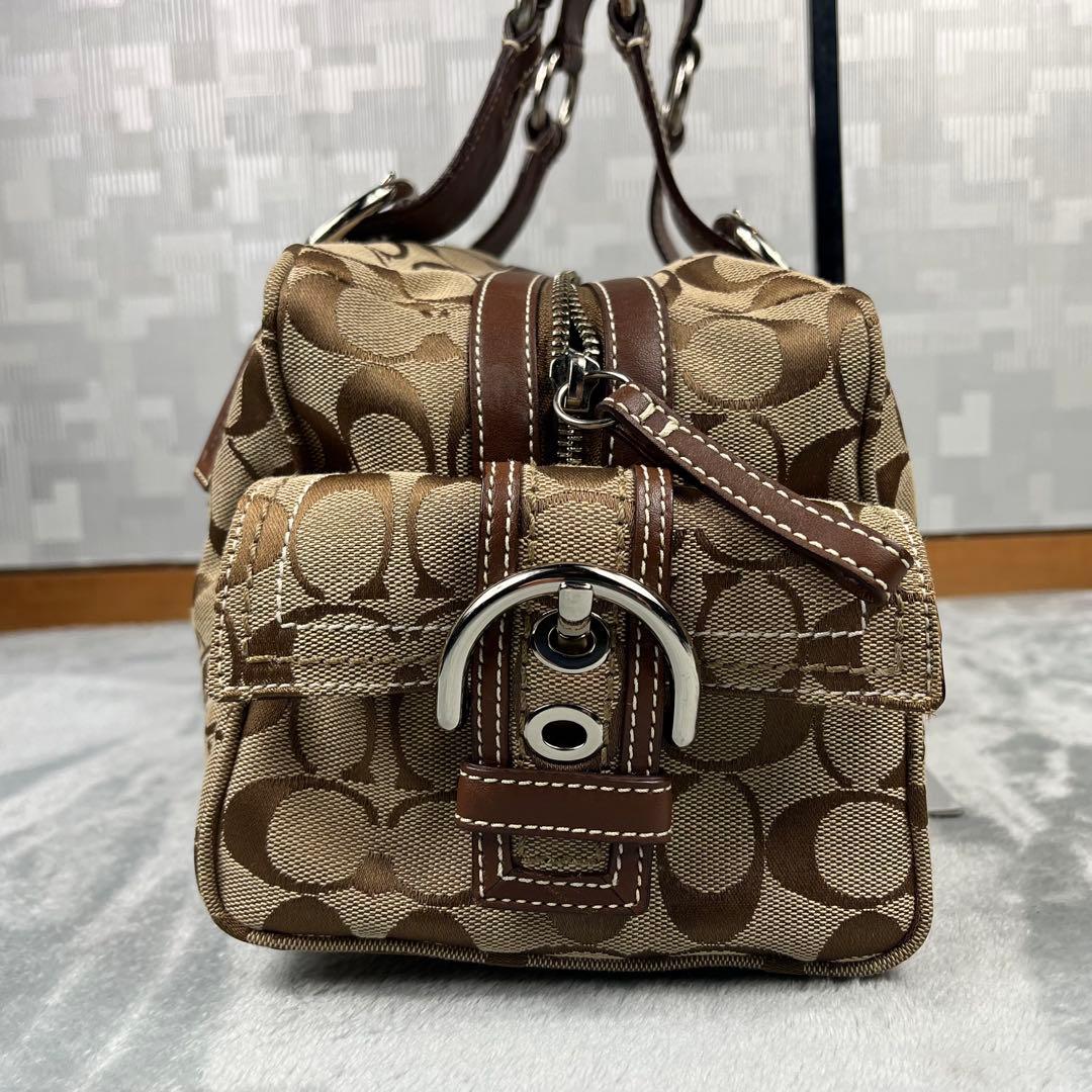 バッグ Coach Signature Satchel Canvas Bag