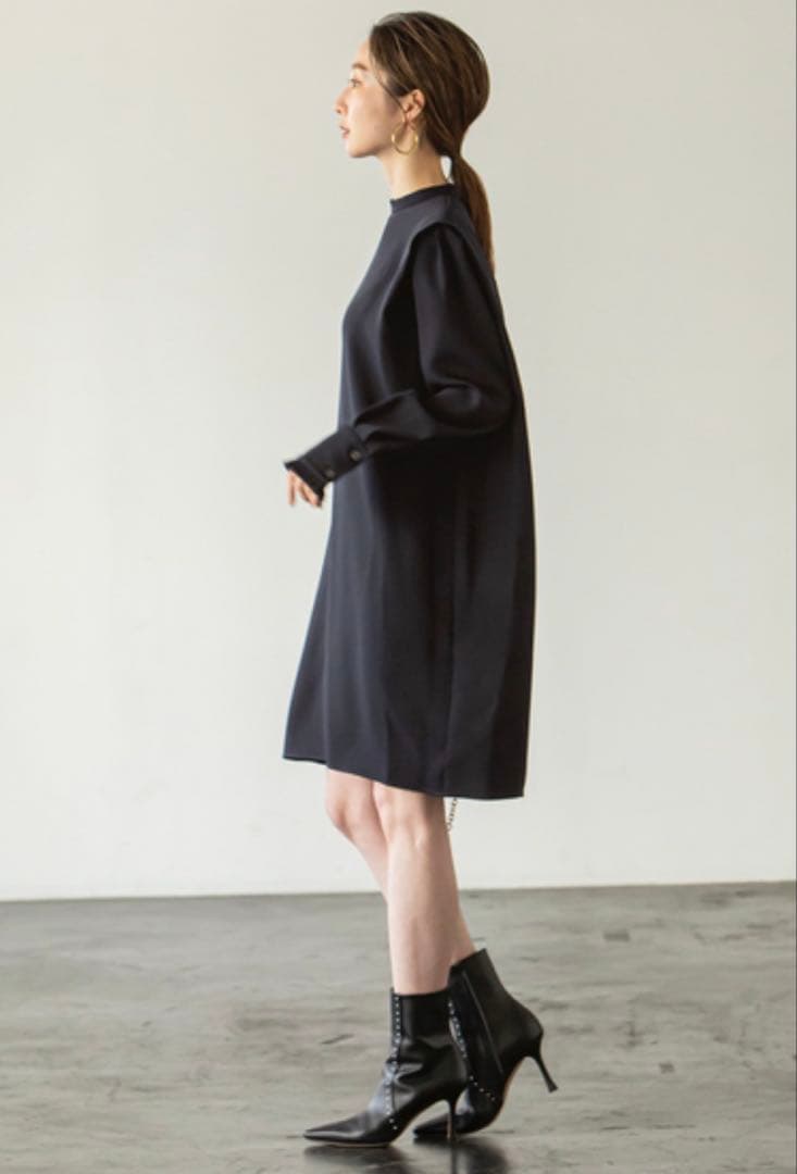 Noble ショルダータックミニワンピース 定価¥24,200 ネイビー　F