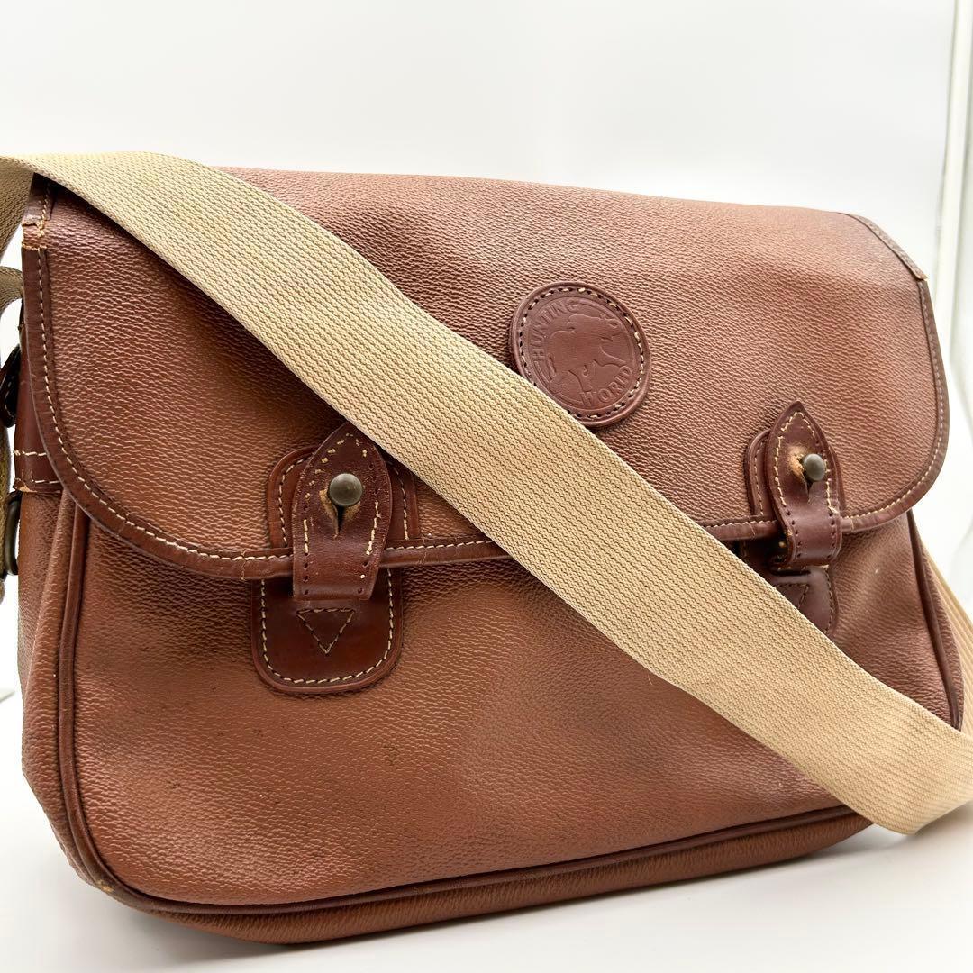 希少✨ ハンティングワールド ショルダーバッグ メッセンジャー 斜め掛け レザー