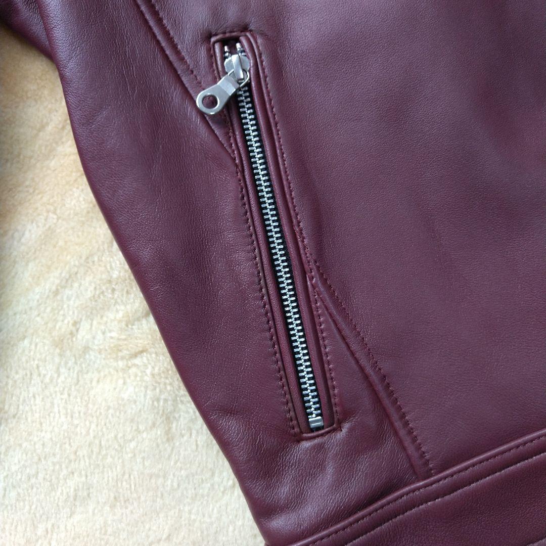 新品 タグ付き メンズビギ ライダース 革ジャン L 羊革 アメカジ