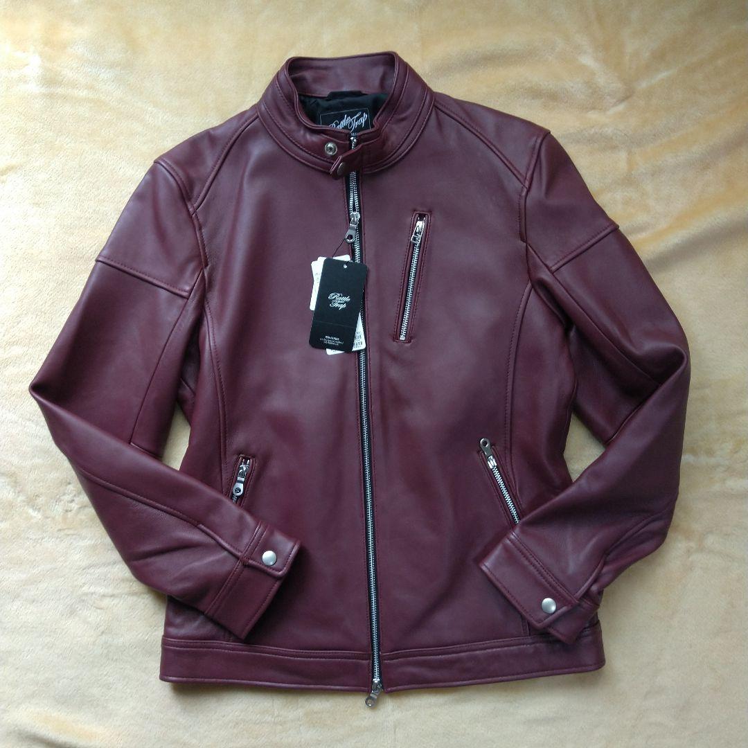 新品 タグ付き メンズビギ ライダース 革ジャン L 羊革 アメカジ