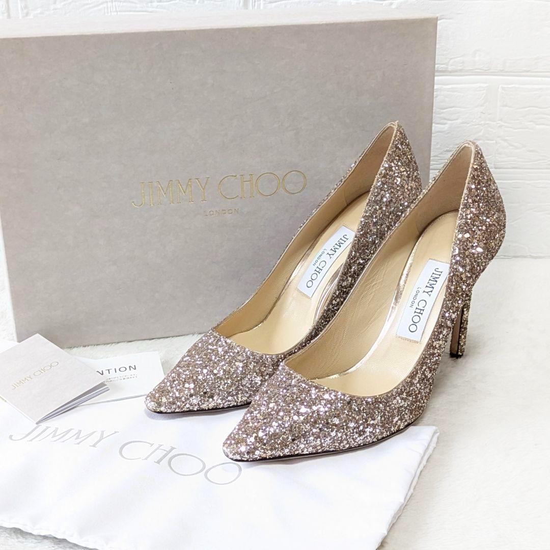 ✨美品✨ジミーチュウ ブライダルシューズ ピンク グリッター ROMY100