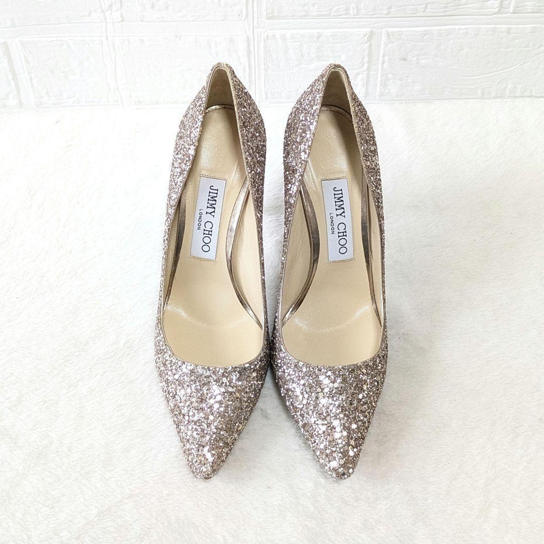 ✨美品✨ジミーチュウ ブライダルシューズ ピンク グリッター ROMY100