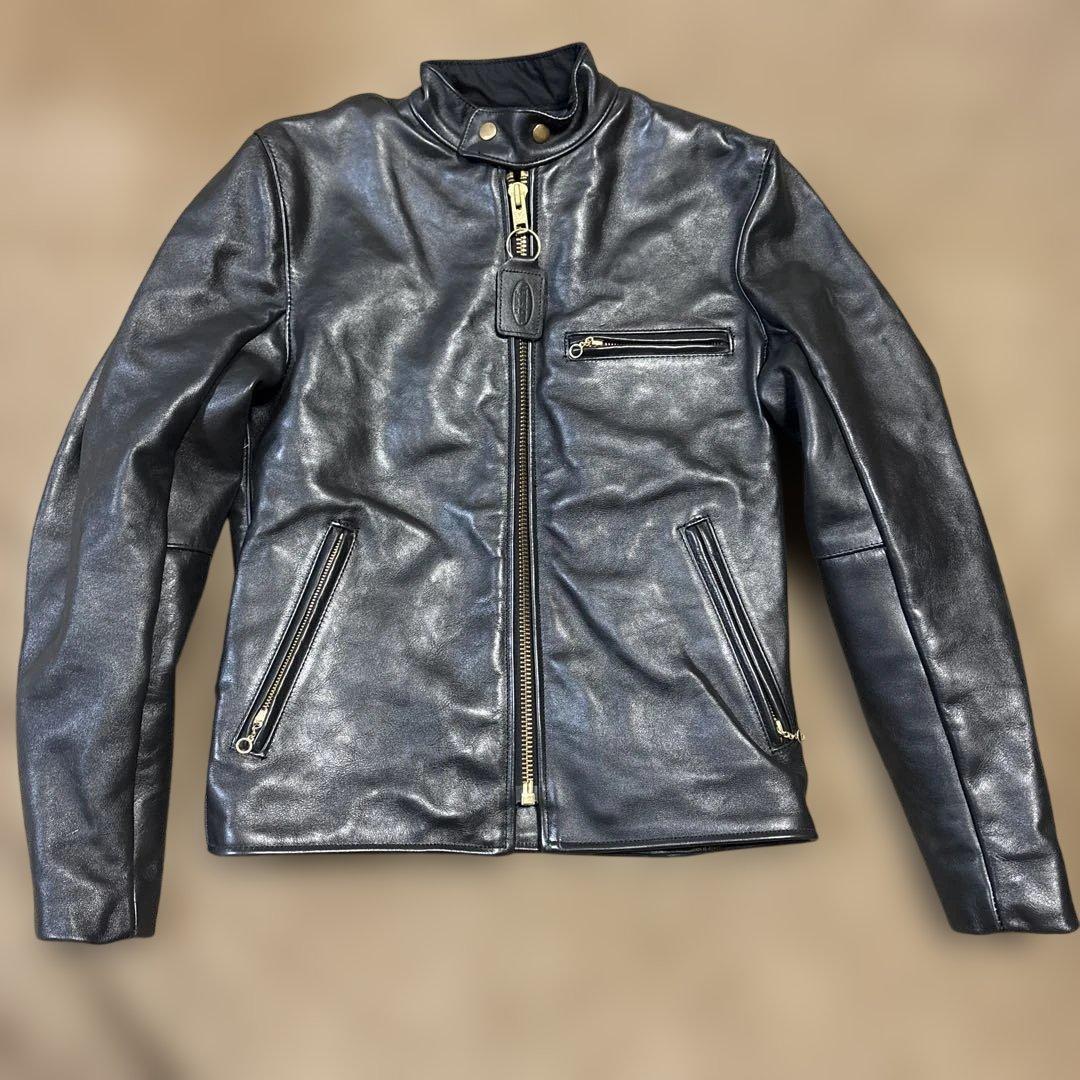 36inch 美品　バンソンB ブラック　レザー　シングルライダースジャケット
