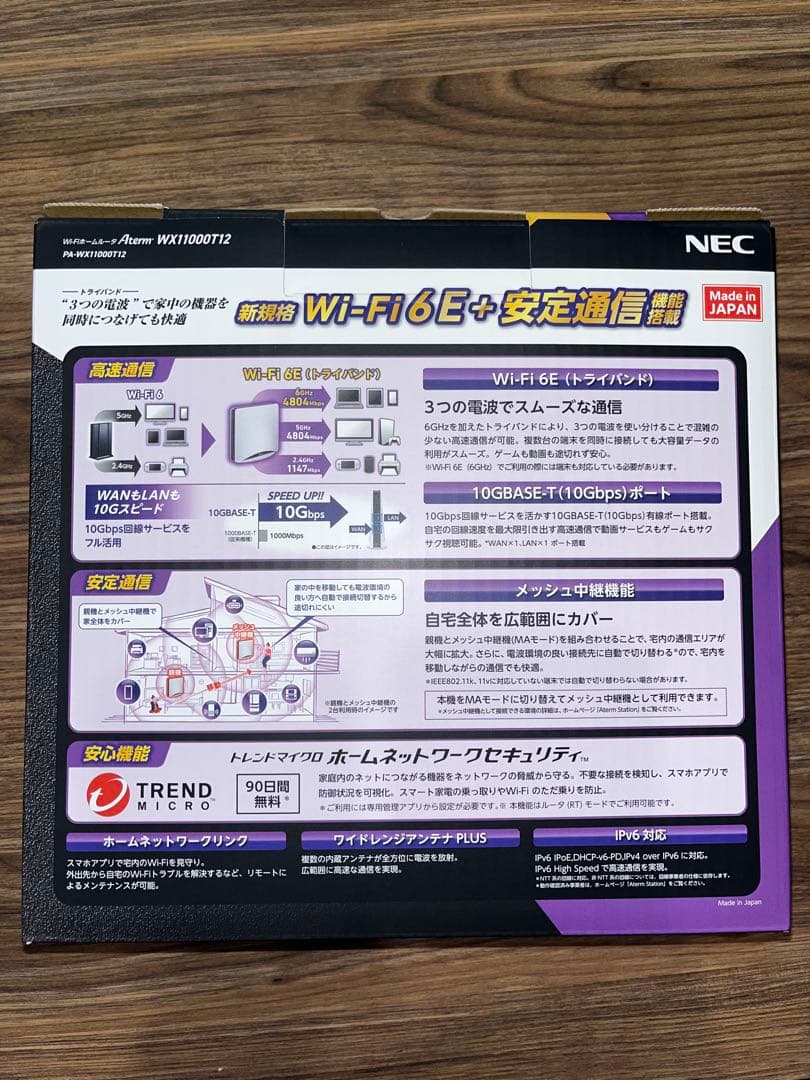 【未使用品】NEC Aterm WX11000T12 10Gbps 対応