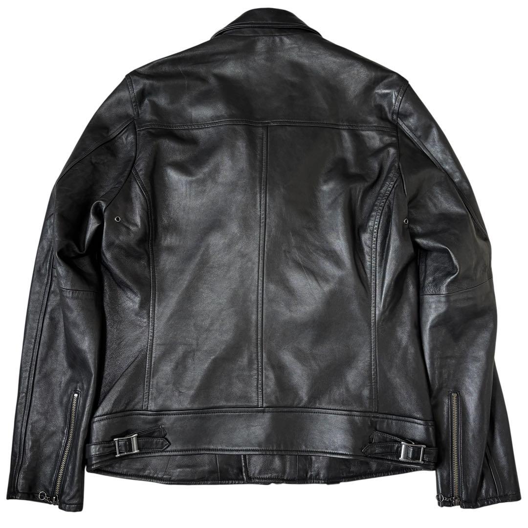 美品 AVIREX ダブル ライダースジャケット ラムレザー XLサイズ 黒