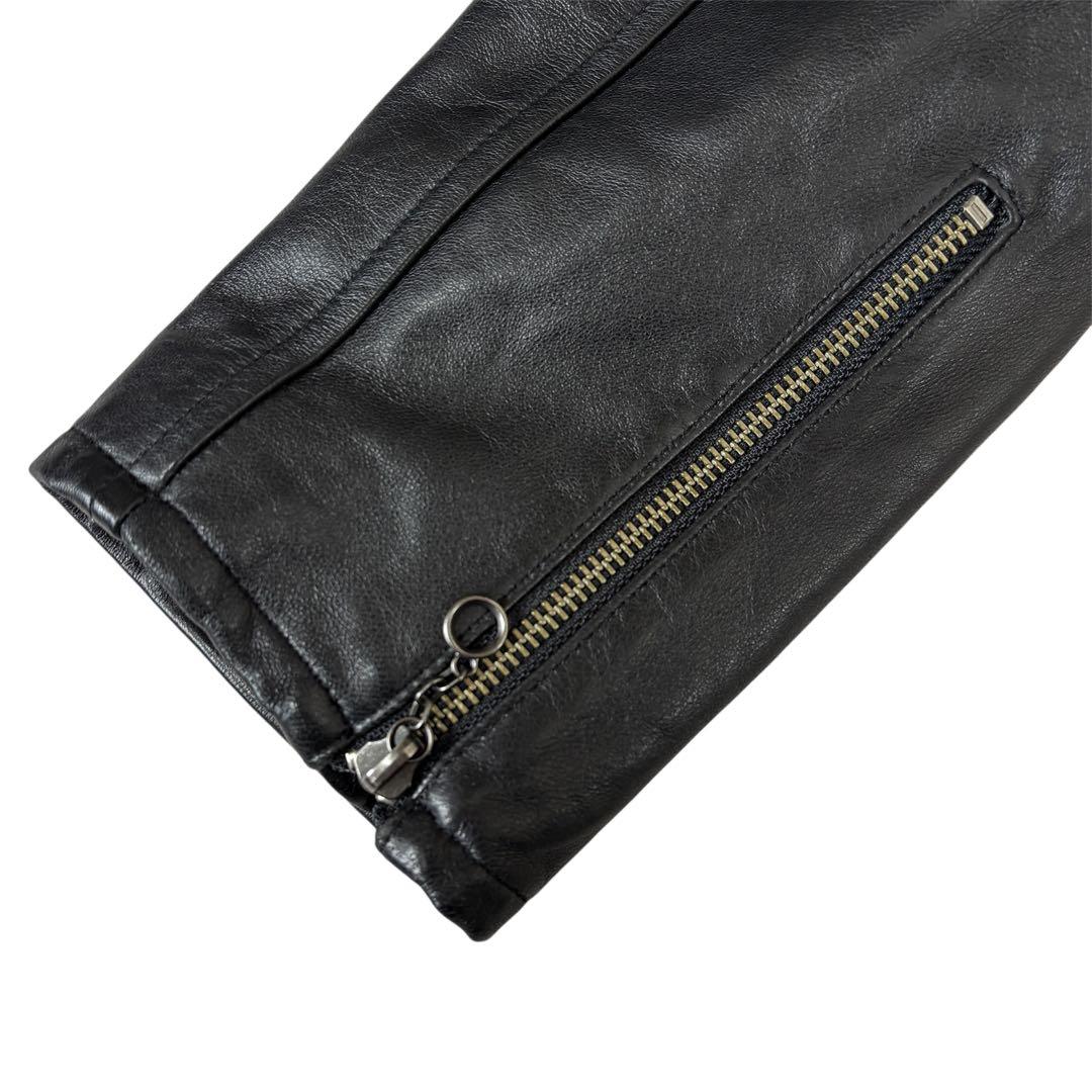 美品 AVIREX ダブル ライダースジャケット ラムレザー XLサイズ 黒