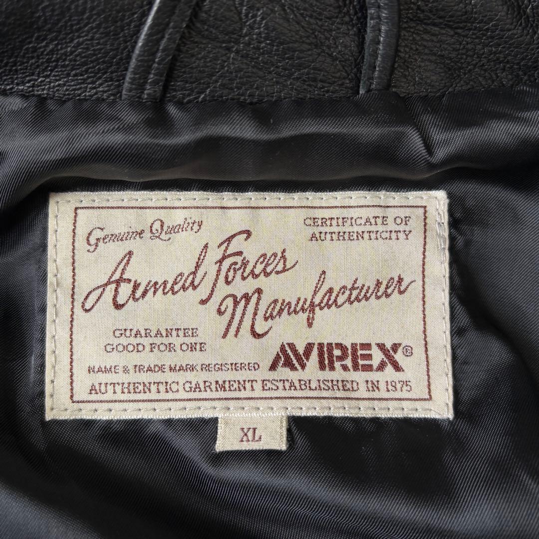 美品 AVIREX ダブル ライダースジャケット ラムレザー XLサイズ 黒