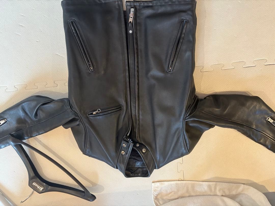（美品）Schott ブラック シングルライダースジャケット641