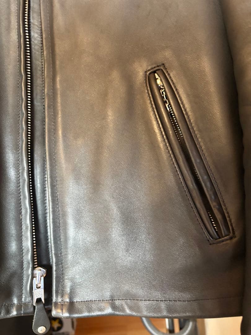 （美品）Schott ブラック シングルライダースジャケット641