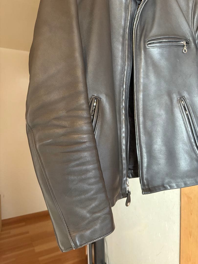 （美品）Schott ブラック シングルライダースジャケット641