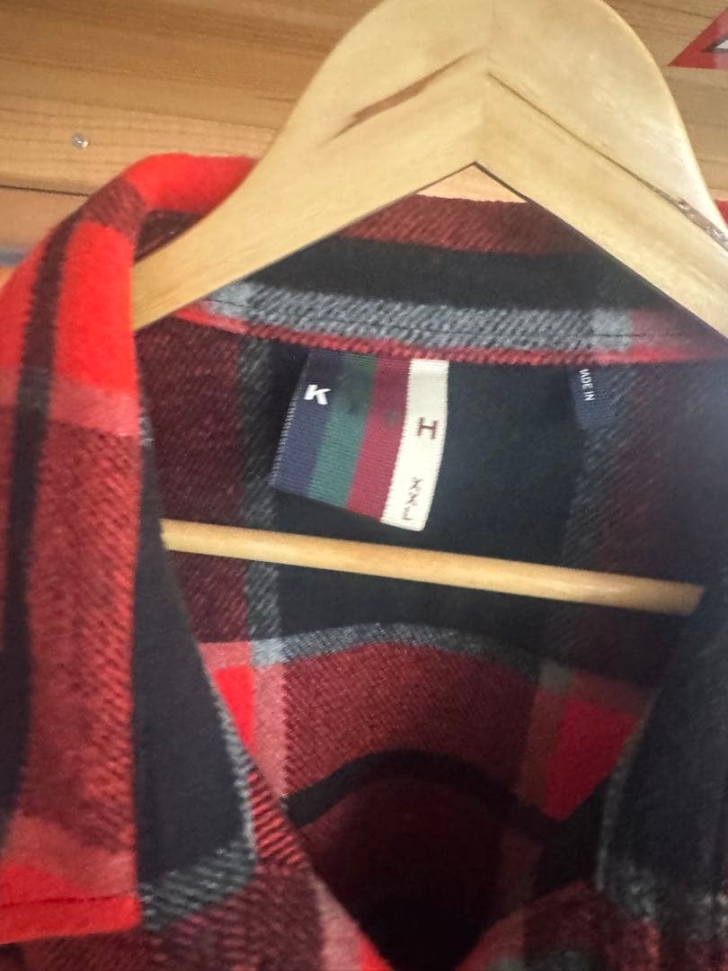 Kith レッド ブラック ネルシャツ XXL